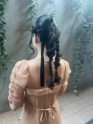 ロング ヘアアレンジ 🎗️【ヘアセット 美眉】吉川玲🎗️のヘアスタイル