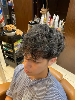 セミロング 北川 竜也のヘアスタイル