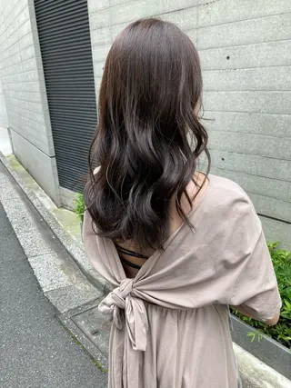 セミロング ✨色持ちの良い艶 カラー✨蟹江真世のヘアスタイル