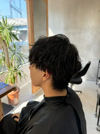 ミディアム パーマ ヘアアレンジ メンズ _White泉佐野店所属・佐々木  まゆかのヘアスタイル