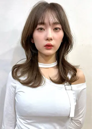 セミロング カラー 似合わせレイヤー 🇰🇷荒木洋文のヘアスタイル