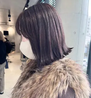 セミロング カラー パーマ ヘアアレンジ 透明感/オリーブ/ グレージュ/YUKAのヘアスタイル