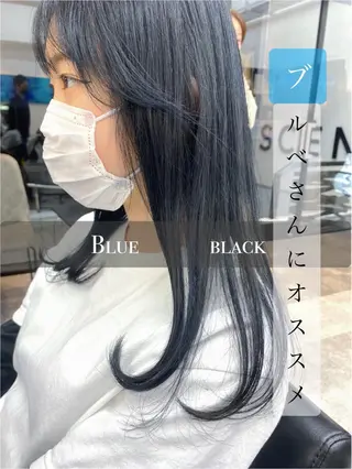 セミロング カラー ヘアアレンジ 韓国🇰🇷レイヤー カットオリーブカラーのヘアスタイル
