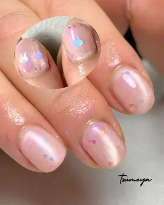 ネイル tsumeya ゆるかわ手描きネイルのネイルデザイン