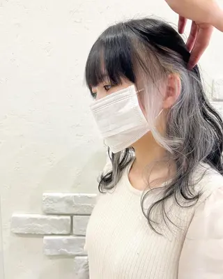 セミロング カラー 太白区/白髪ぼかし ハイライト/千葉達人のヘアスタイル