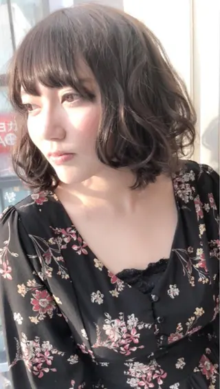 ミディアム カラー パーマ レイヤー/ウルフ ハイトーンhiroのヘアスタイル