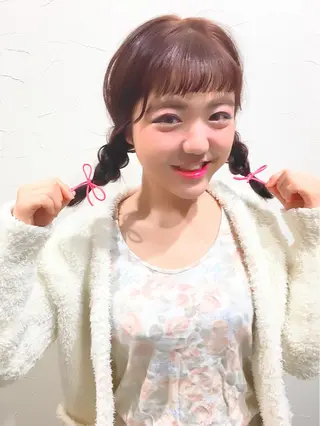 ミディアム セミロング カラー ヘアアレンジ As hair所属・柔らか垢抜けｶﾗｰと ｶｯﾄ🫧ASUKAのヘアスタイル