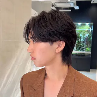 ミディアム パーマ メンズ 岡田大志🇰🇷 中/韓メンズヘアのヘアスタイル