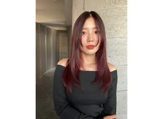 ロング カラー 田中 智那美のヘアスタイル