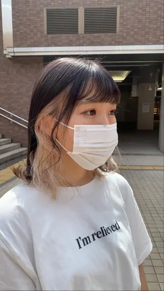 セミロング カラー 前橋 姫奈のヘアスタイル