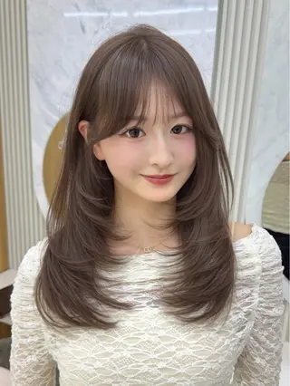 セミロング レイヤー/顔周り /韓国ヘア/TAKUのヘアスタイル