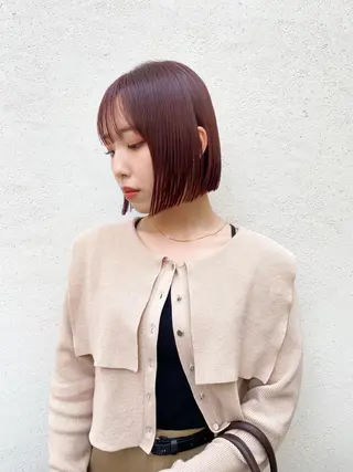 ショート ボブ/ミニボブ 透明感カラーkadoのヘアスタイル