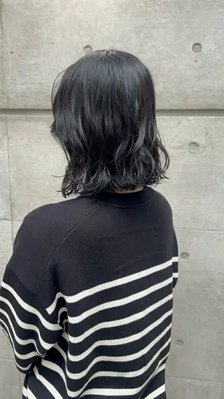 ミディアム コテ巻き風パーマ SHONOのヘアスタイル