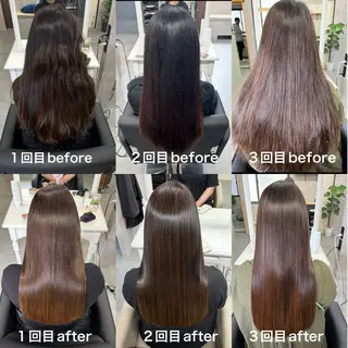 ロング かがみ/メンテナンス カット無料のヘアスタイル