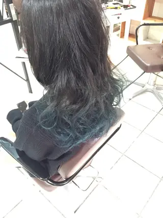 ミディアム セミロング カラー 西村 達哉のヘアスタイル