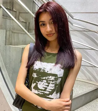 ロング カラー abe yuikaのヘアスタイル