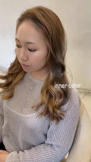 ロング カラー 似合わせカット暖色 カラーhiyonaのヘアスタイル