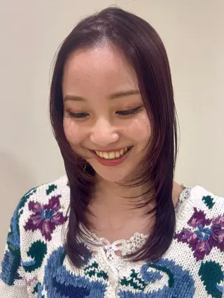 ロング 暖色/レイヤーカット /艶髪/髪質改善/のマツエク・マツパデザイン