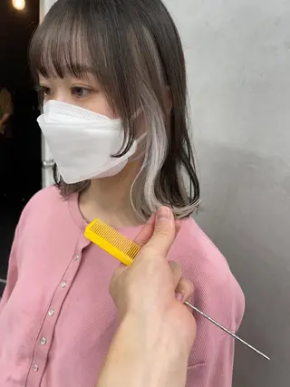 ミディアム カラー ブリーチダブルカラー 【koide】のヘアスタイル