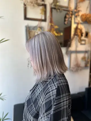 ミディアム カラー 💜推しインナー カラー/菊池柊真💜のヘアスタイル