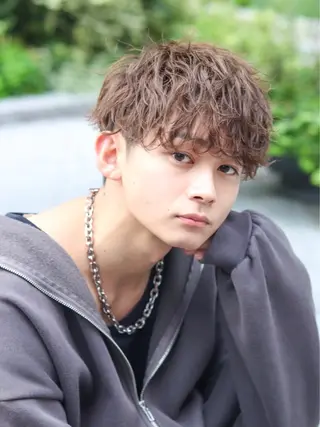 ミディアム カラー パーマ ヘアアレンジ メンズ メンズ特化❤️‍🔥 RIKU❤️‍🔥のヘアスタイル