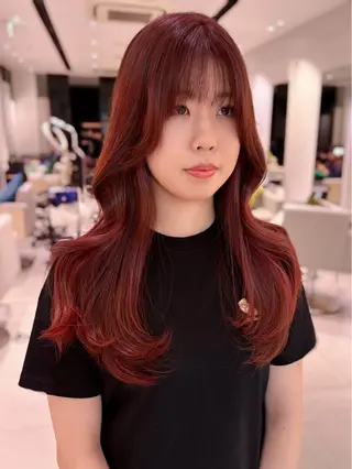 ロング カラー 銀座/韓国レイヤー/ 艶カラー🍓原田侑依のヘアスタイル