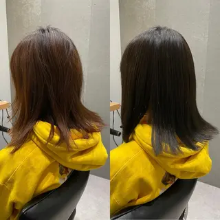 セミロング カラー 髪質改善ヘアケア 艶髪特化/上田のヘアスタイル