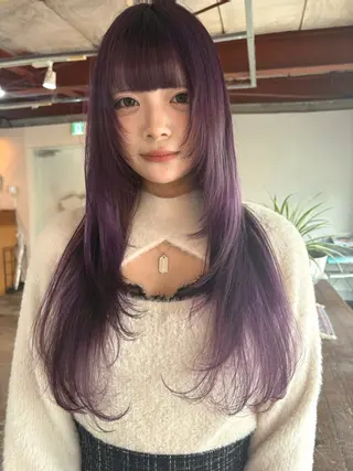 ロング カラー レイヤー ハイトーン/YUTOのヘアスタイル