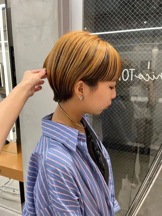 ショート カラー ボブ&顔まわりレ イヤー♡TOMOE♡のヘアスタイル