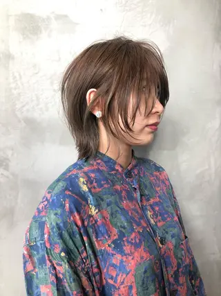 ショート カラー パーマ ヘアアレンジ 顔周りカット・相談 レイヤーも◎しずくのヘアスタイル
