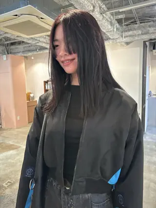 セミロング カラー yu maのヘアスタイル