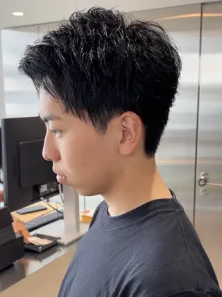 ショート パーマ メンズ 髪質改善/透明感 OAK兵庫のヘアスタイル