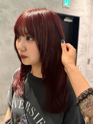 ミディアム カラー ヘアアレンジ 顔周りカット×透明感 カラー💫AINAのヘアスタイル