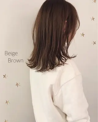 ミディアム カラー 市川 千夏のヘアスタイル