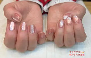 ネイル ショートネイル 森のさんぽ道のネイルデザイン