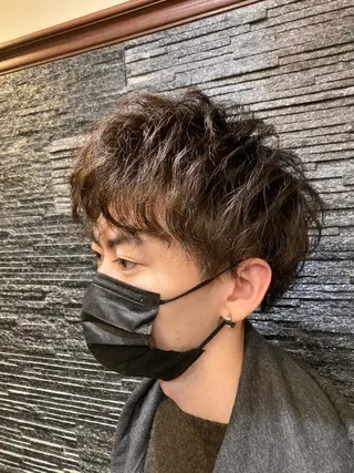 ミディアム パーマ 滝沢 得弘のヘアスタイル