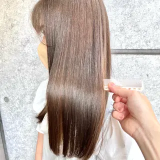 セミロング カラー 癖毛救済✂️ボブ /髪質改善ストレートのヘアスタイル