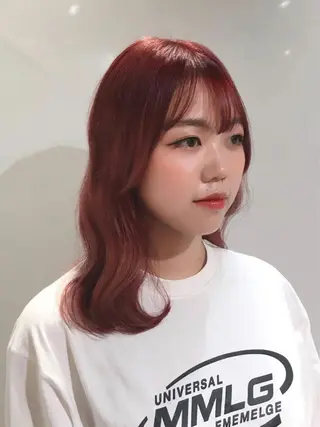 ミディアム カラー ヘアアレンジ 柔らか垢抜けｶﾗｰと ｶｯﾄ🫧ASUKAのヘアスタイル