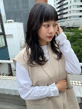 セミロング あさだ しゅうたろうのヘアスタイル