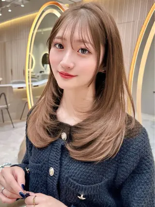セミロング カラー 縮毛矯正✨🫧 レイヤー川村利幸のヘアスタイル