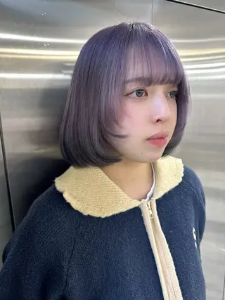 ミディアム カラー ヘアアレンジ 韓国レイヤーカット/ 儚げカラーチナツのヘアスタイル
