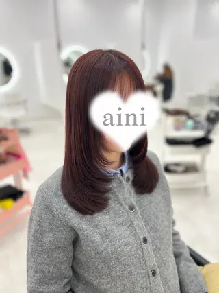 セミロング カラー ✄﻿aini天王寺 ✄﻿ゆ乃のヘアスタイル