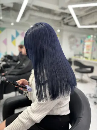 ロング カラー 韓国っぽ♡寒色/暗髪 🫧MOEKA🦋のヘアスタイル