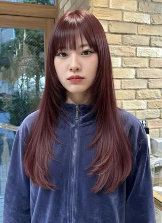 ロング カラー Kaede/ブリーチ なし/レイヤー🤍のヘアスタイル
