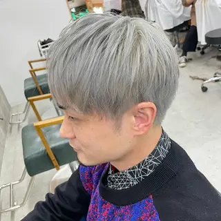 カラー メンズ Lull1人美容室 バレイヤージュのヘアスタイル