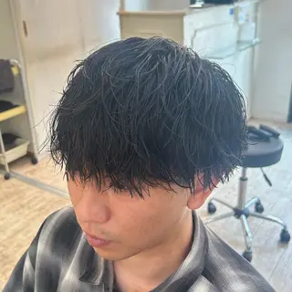パーマ メンズ ボブ／艶カラー ❣️マナミのヘアスタイル