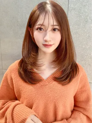 セミロング カラー 縮毛矯正✨🫧 レイヤー川村利幸のヘアスタイル