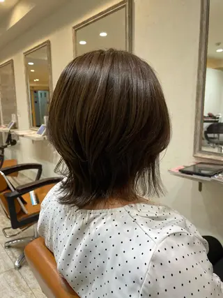 ミディアム カラー 小顔/似合わせカット 杉山莉菜のヘアスタイル