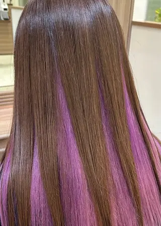 セミロング カラー 【複雑履歴ブリーチ】 中村　玲仁のヘアスタイル