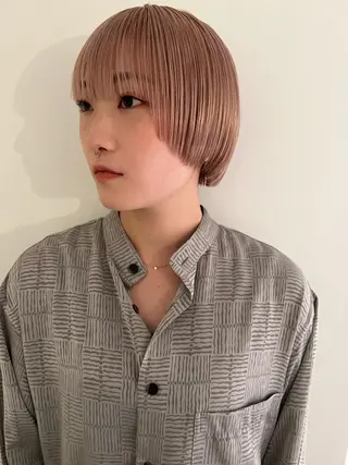 ショート カラー ブリーチカラー🎀 韓国風/寺門美優のヘアスタイル